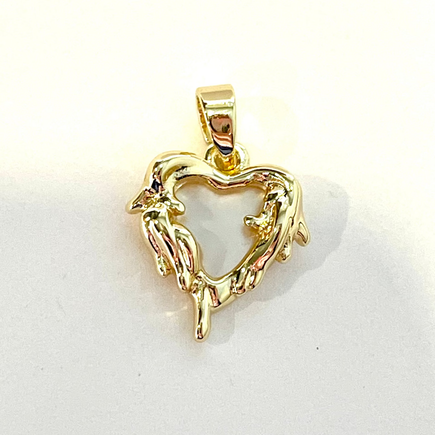 "You melted my heart" Charm 14K Gold Over Brass With Mother Of Pearl