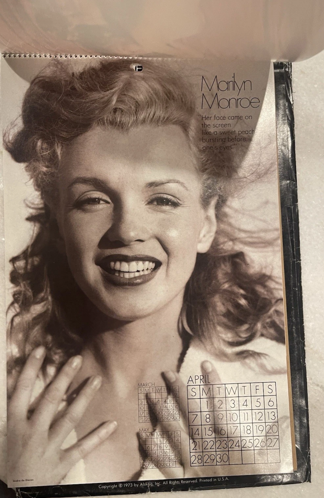 marilyn monroe calendar 