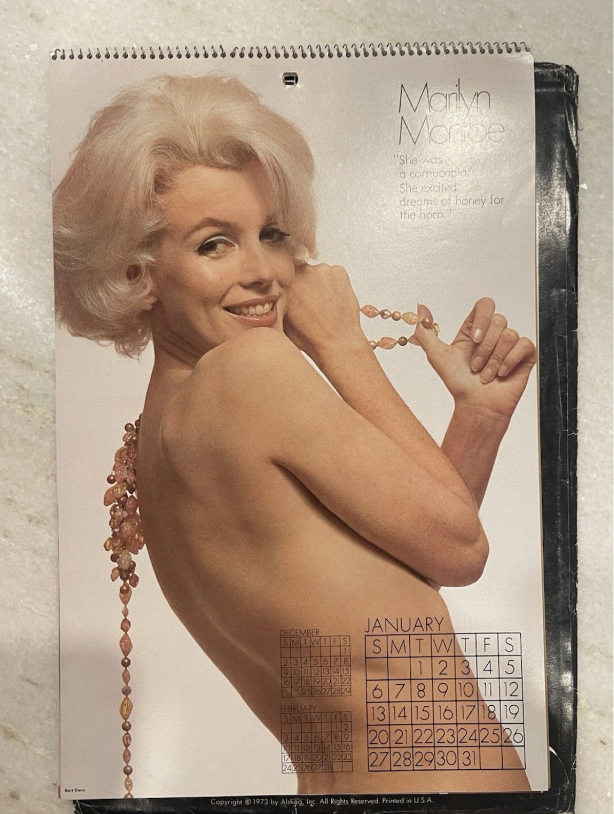 1974 Collector’s Edition Marilyn Monroe Calendar (Original Mailer Sleeve)